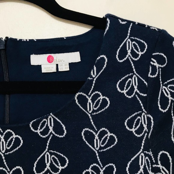 Boden Climbing Vine Dress In Navy Blue Sheath Women's Size 4 - Picture 5 of 9